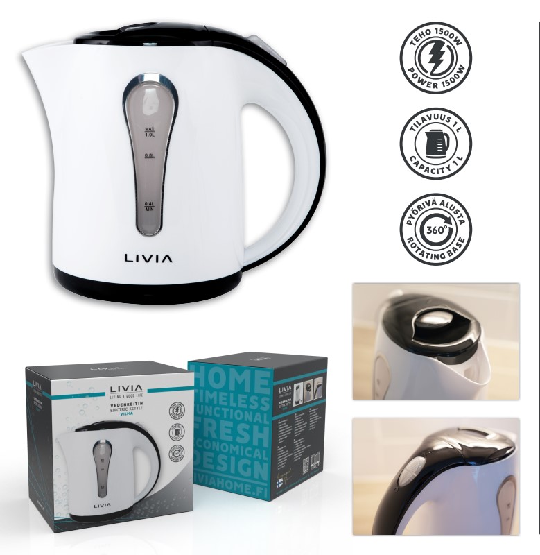 Vedenkeitin VILMA 1,0 L 1500 W, Livia 

